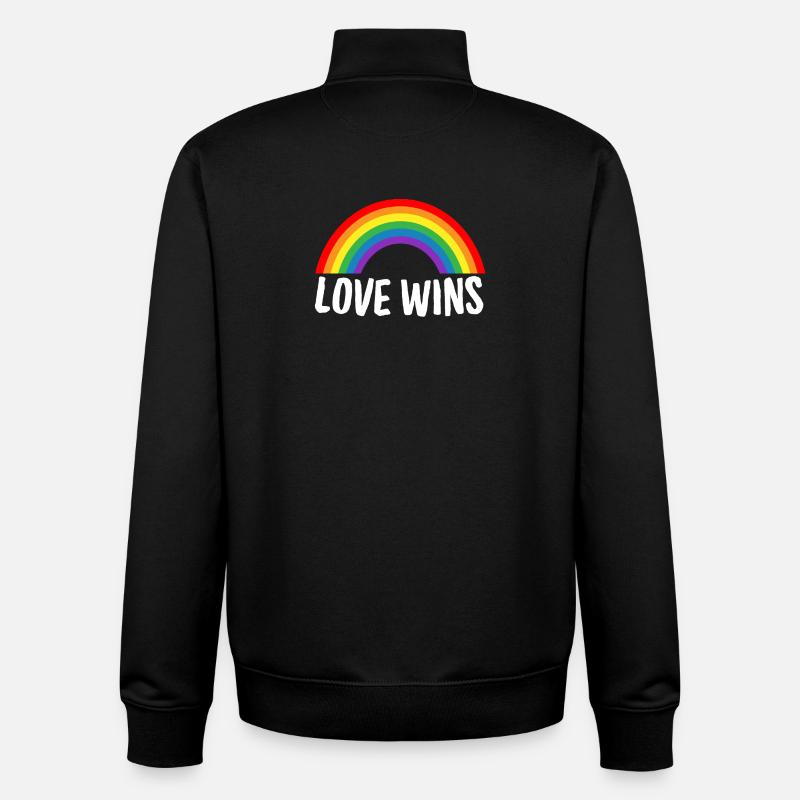 Liebe siegt - Unisex Organic Zip Sweatshirt von Stanley/Stella - Schwarz