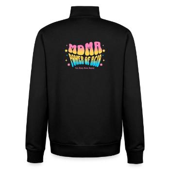 Rave Vibes – Power of Bass Festival Shirt - Unisex Organic Zip Sweatshirt von Stanley/Stella - Schwarz - Hinten - AI Model Male 185 light (185cm)