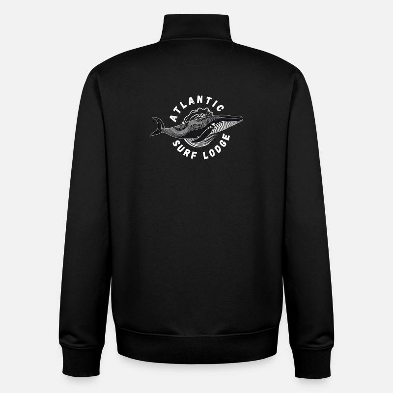Atlantic Surf Lodge - Sweat zippé unisexe en coton bio Stanley/Stella - noir