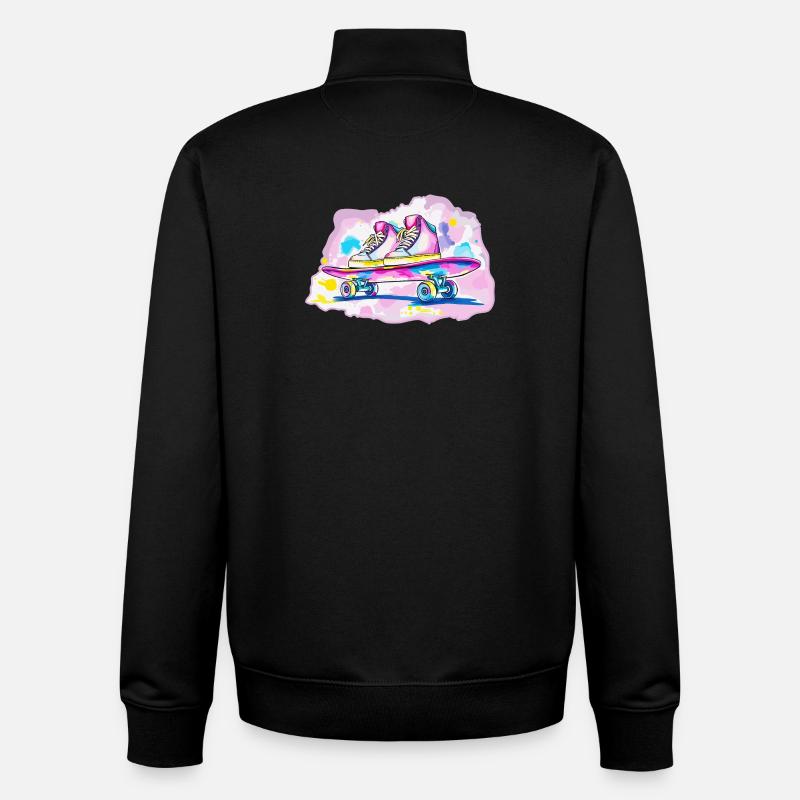 Skateboard mit Schuhe - Unisex Organic Zip Sweatshirt von Stanley/Stella - Schwarz