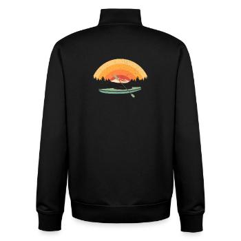 Kajak Kanu Vintage Paddelboot Kanusport Paddler - Unisex Organic Zip Sweatshirt von Stanley/Stella - Schwarz - Hinten - AI Model Male 185 light (185cm)