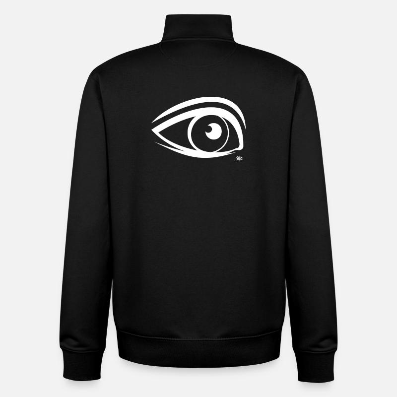 Oeil - Sweat zippé unisexe en coton bio Stanley/Stella - noir