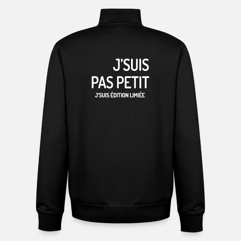 Édition Limitée J'suis Pas Petit - Sweat zippé unisexe en coton bio Stanley/Stella - noir