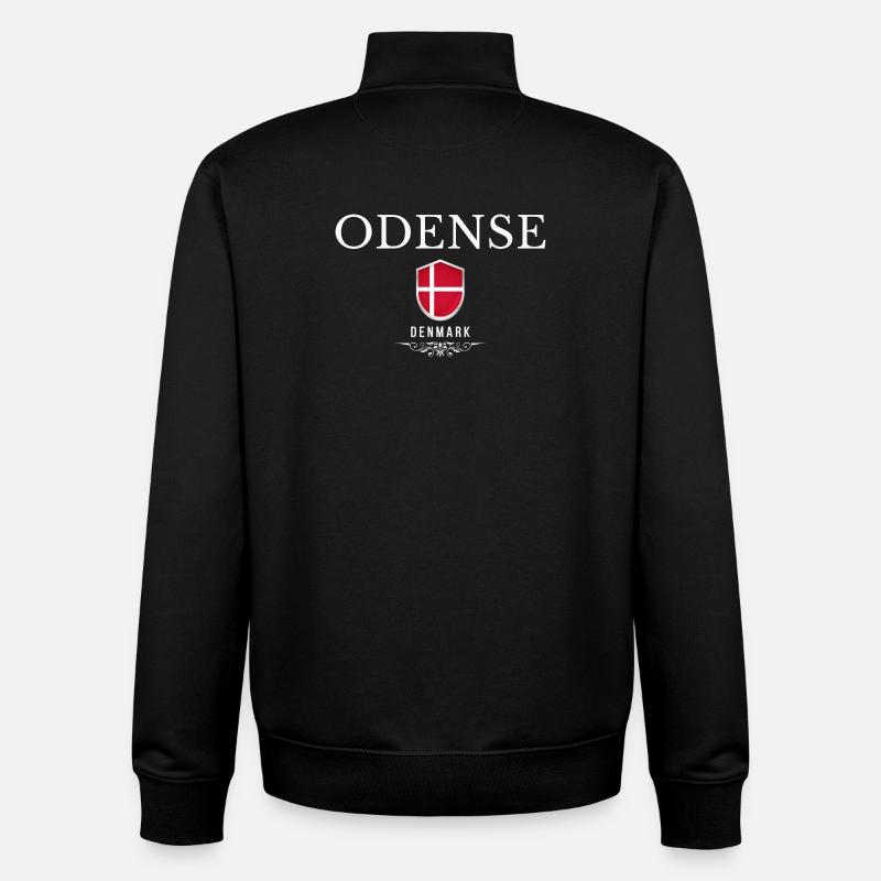 Odense Danemark, souvenir Odense - Sweat zippé unisexe en coton bio Stanley/Stella - noir