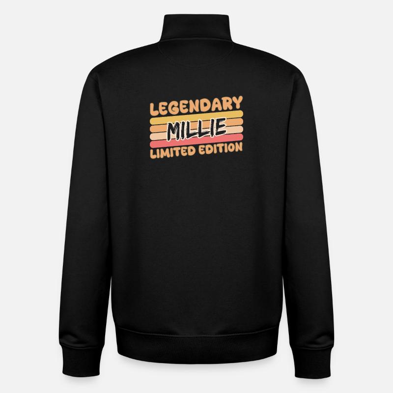 Millie comme nom - Sweat zippé unisexe en coton bio Stanley/Stella - noir