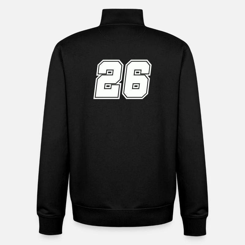 Numéro 26 - Sweat zippé unisexe en coton bio Stanley/Stella - noir