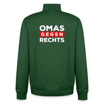 Les mamies contre la droite - Sweat zippé unisexe en coton bio Stanley/Stella - vert bouteille - Dos - AI Model Male 185 dark (185cm)