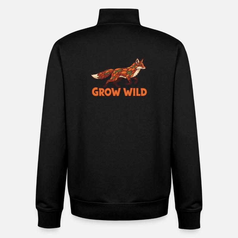 Waldfuchs Patchwork Grow Wild - Unisex Organic Zip Sweatshirt von Stanley/Stella - Schwarz