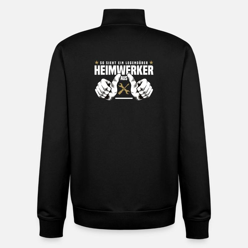 Handyman - Unisex Organic Zip Sweatshirt by Stanley/Stella - black