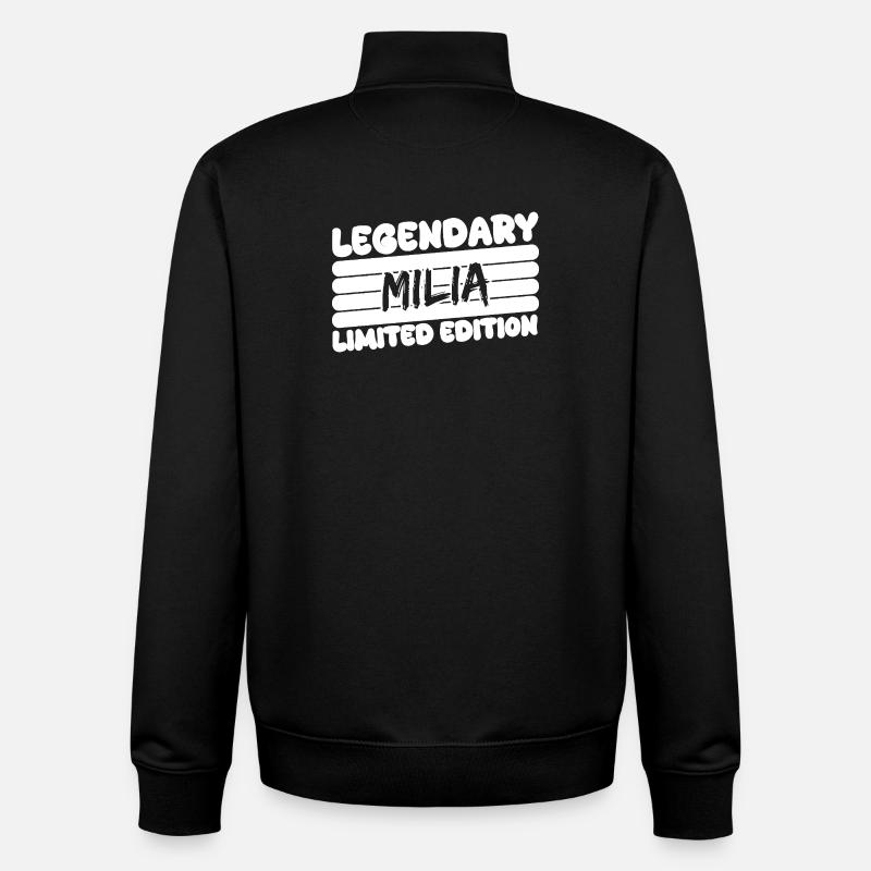 Nom Milia - Sweat zippé unisexe en coton bio Stanley/Stella - noir