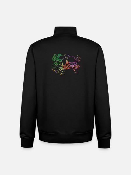 Skeleton Bobsleigh Winter Sports Sled - Unisex Organic Zip Sweatshirt by Stanley/Stella - black