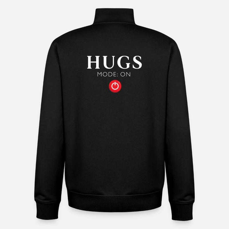 HUGS Modo On Red Button - Unisex Organic Zip Sweatshirt by Stanley/Stella - black