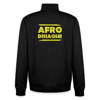 AFRO-DISIAQUE! - Unisex Organic Zip Sweatshirt by Stanley/Stella - black - Back - AI Model Male 185 light (185cm)