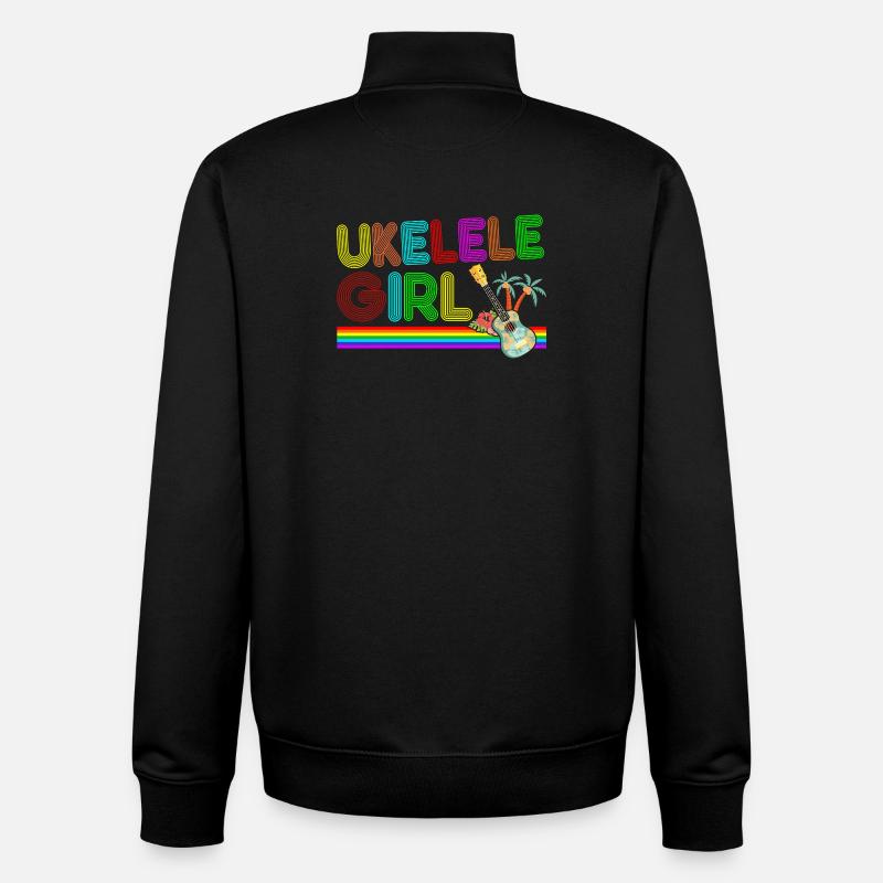 Hawaiian Ukulele Uke Retro 70s - Unisex Organic Zip Sweatshirt von Stanley/Stella - Schwarz