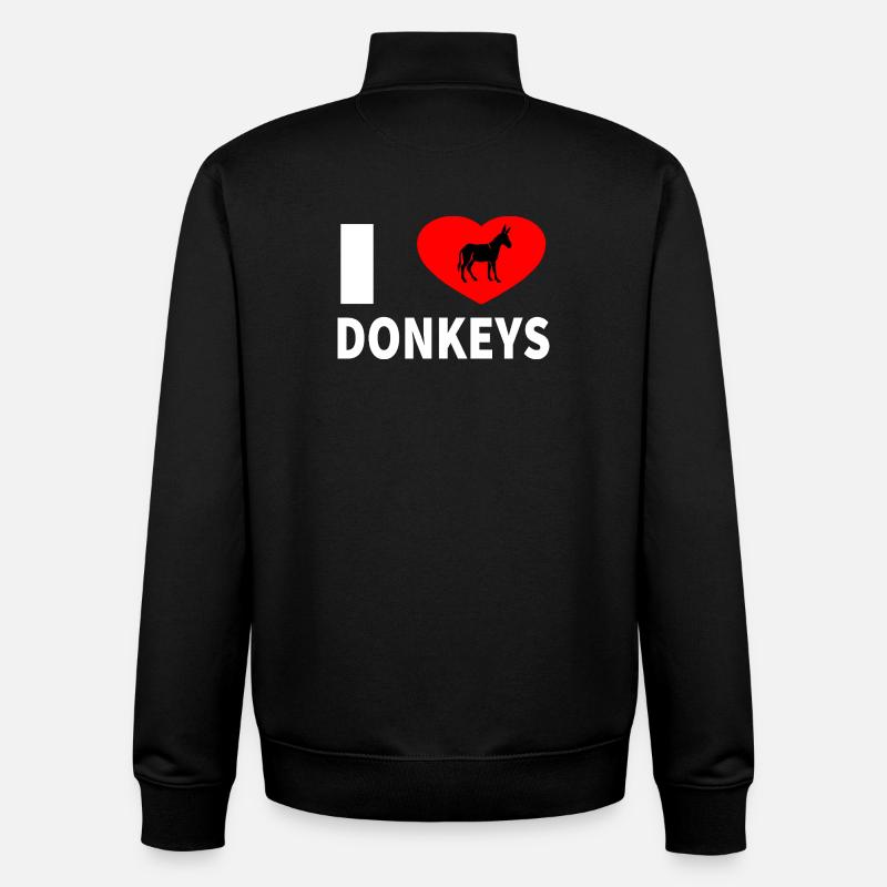 donkey - Unisex Organic Zip Sweatshirt by Stanley/Stella - black