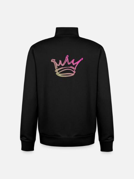 Gradient Kronen-Skizze - Unisex Organic Zip Sweatshirt von Stanley/Stella - Schwarz