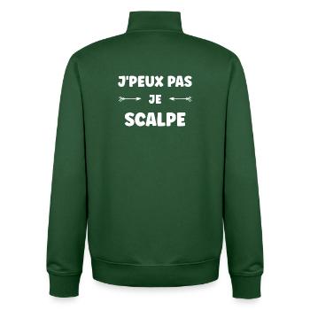 Je peux pas je scale - Sweat zippé unisexe en coton bio Stanley/Stella - vert bouteille - Dos - AI Model Male 185 dark (185cm)