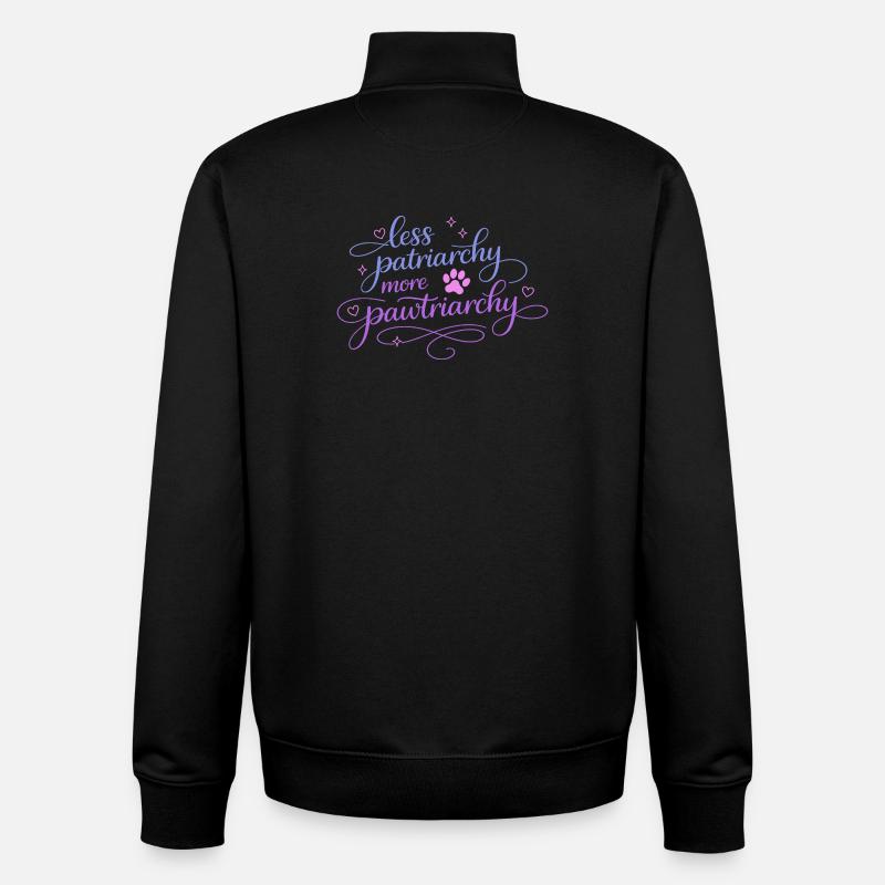 Moins de patriarcat, plus de Pawtriarchie - Sweat zippé unisexe en coton bio Stanley/Stella - noir