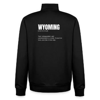 Typographie du terrain en audace du Wyoming - Sweat zippé unisexe en coton bio Stanley/Stella - noir - Dos - AI Model Male 185 light (185cm)