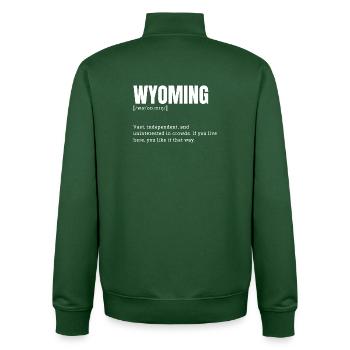 Wyoming Bold Terrain Typography - Unisex Organic Zip Sweatshirt von Stanley/Stella - Flaschengrün - Hinten - AI Model Male 185 dark (185cm)