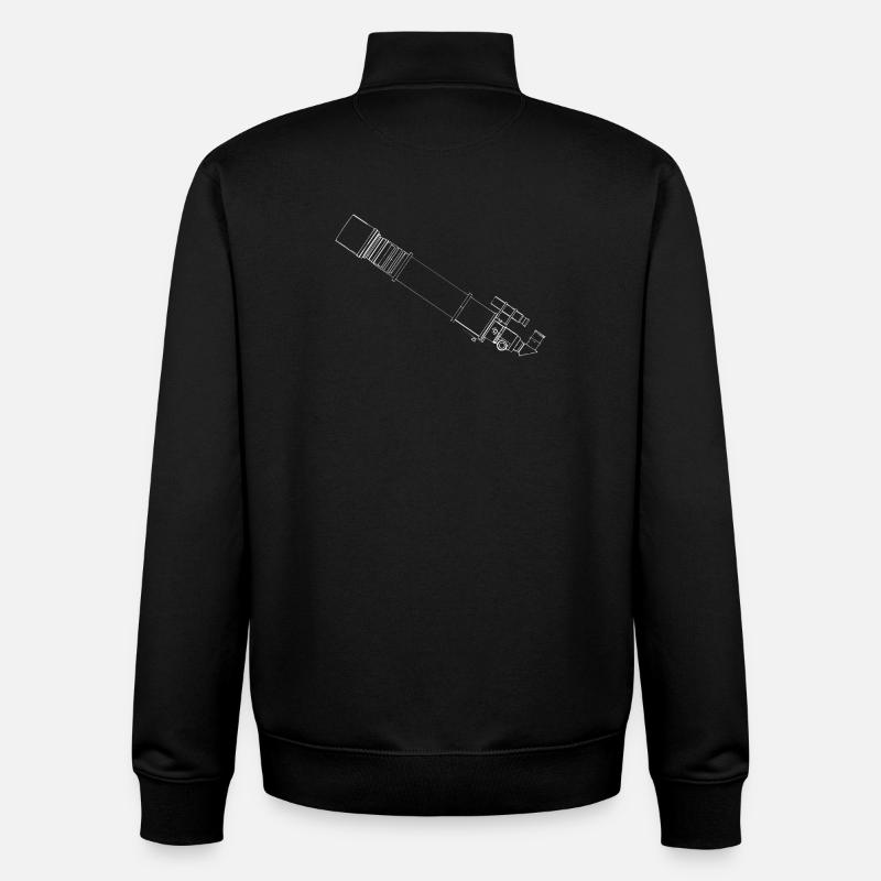 Teleskop Blueprint - Unisex Organic Zip Sweatshirt von Stanley/Stella - Schwarz