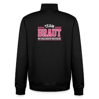 Team Braut Wir Eskalieren Crew Squad JGA Frauen - Unisex Organic Zip Sweatshirt von Stanley/Stella - Schwarz - Hinten - AI Model Male 185 light (185cm)