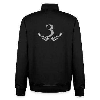 3 - Unisex Organic Zip Sweatshirt by Stanley/Stella - black - Back - AI Model Male 185 light (185cm)