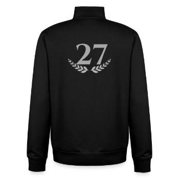27 - Sweat zippé unisexe en coton bio Stanley/Stella - noir - Dos - AI Model Male 185 light (185cm)