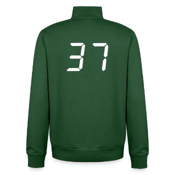 digitale_zahl_37- - Unisex Organic Zip Sweatshirt von Stanley/Stella - Flaschengrün - Hinten - AI Model Male 185 dark (185cm)