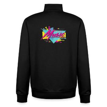 Neon Musik Retro Vibe - Unisex Organic Zip Sweatshirt von Stanley/Stella - Schwarz - Hinten - AI Model Male 185 light (185cm)
