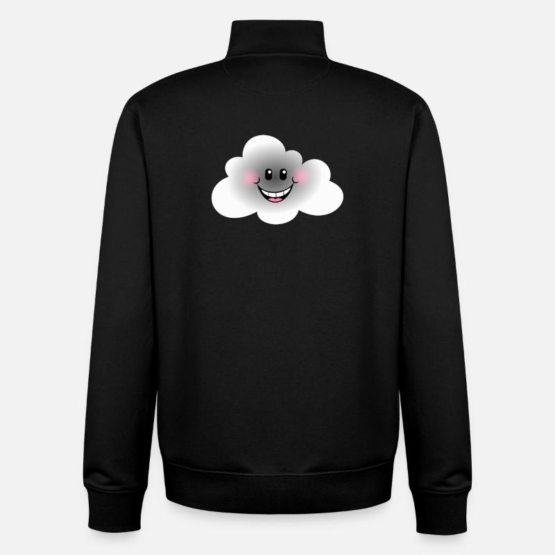 Happy Cloud - Sweat zippé unisexe en coton bio Stanley/Stella - noir