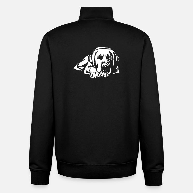 Labrador « Édition Noire » - Sweat zippé unisexe en coton bio Stanley/Stella - noir
