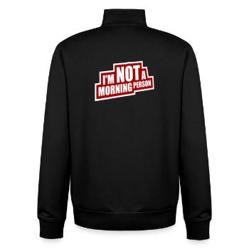I'm Not A Morning Person Lustig Müde Morgenmuffel - Unisex Organic Zip Sweatshirt by Stanley/Stella - black - Back - AI Model Male 185 light (185cm)