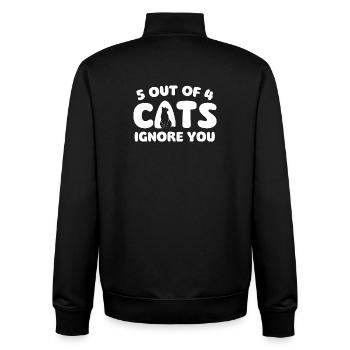 5 Out Of 4 Cats Ignore You Cat Humor - Unisex Organic Zip Sweatshirt by Stanley/Stella - black - Back - AI Model Male 185 light (185cm)