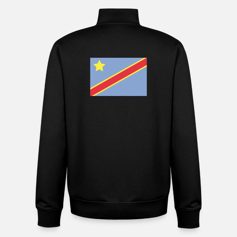 Drapeau du Congo - Sweat zippé unisexe en coton bio Stanley/Stella - noir