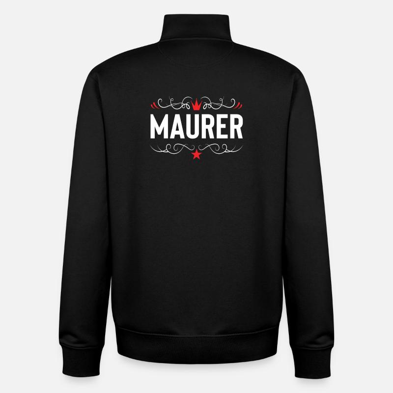 Métier de maçon - Sweat zippé unisexe en coton bio Stanley/Stella - noir