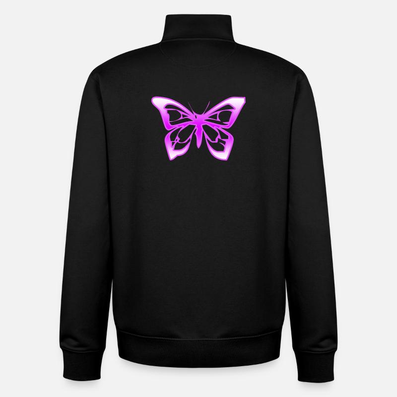 Papillon - Sweat zippé unisexe en coton bio Stanley/Stella - noir