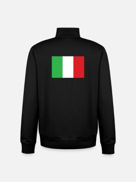 Italy Flag Vertical Design - Unisex Organic Zip Sweatshirt by Stanley/Stella - black