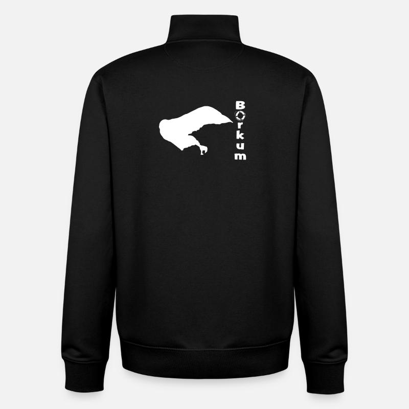 Borkum - Sweat zippé unisexe en coton bio Stanley/Stella - noir