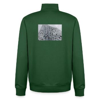 Elbphilharmonie with window cleaners - Unisex Organic Zip Sweatshirt by Stanley/Stella - bottle green - Back - AI Model Male 185 dark (185cm)