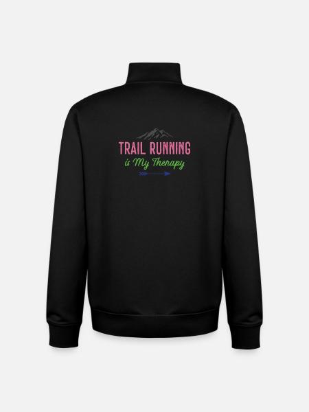 Trail Running is My Therapy - Unisex Organic Zip Sweatshirt by Stanley/Stella - black