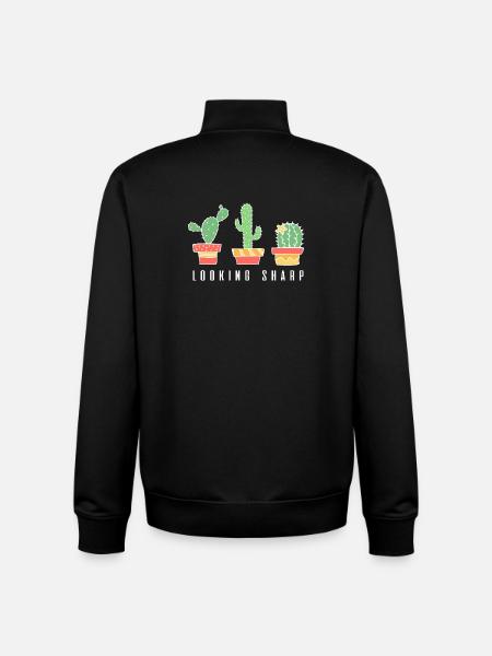 Cactus pointu - Sweat zippé unisexe en coton bio Stanley/Stella - noir