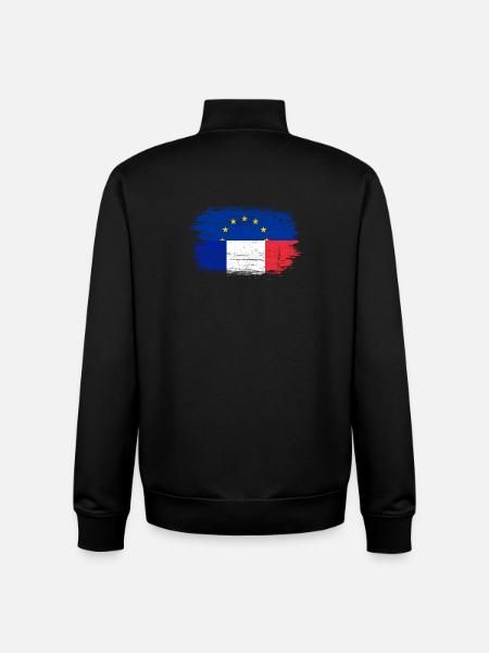 Brushstroke EU France Flag Mashup - Unisex Organic Zip Sweatshirt by Stanley/Stella - black