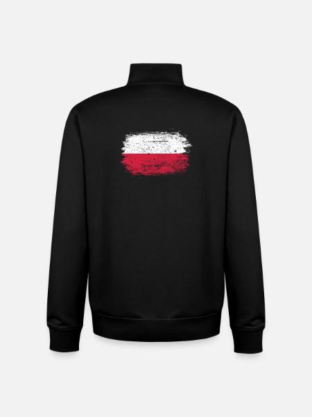 Polish Flag Brush Stroke - Unisex Organic Zip Sweatshirt by Stanley/Stella - black