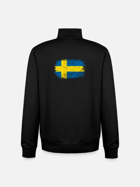 Swedish Brush Flag - Unisex Organic Zip Sweatshirt by Stanley/Stella - black