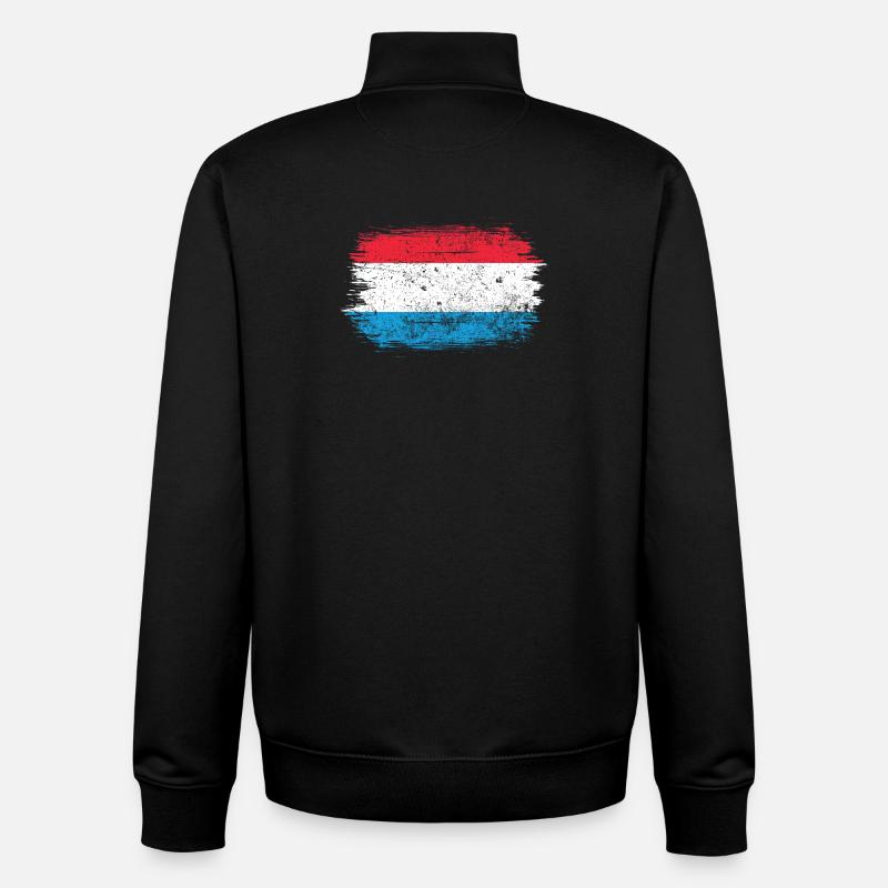 Coup de pinceau Drapeau néerlandais - Sweat zippé unisexe en coton bio Stanley/Stella - noir