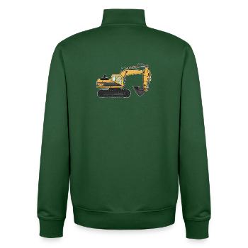 Excavatrice, chantier - Sweat zippé unisexe en coton bio Stanley/Stella - vert bouteille - Dos - AI Model Male 185 dark (185cm)