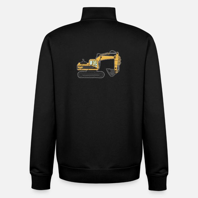 Excavator, construction site - Unisex Organic Zip Sweatshirt by Stanley/Stella - black