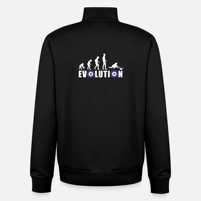 EVOLUTION CURLING Curling Cadeau Hiver - Sweat zippé unisexe en coton bio Stanley/Stella - noir