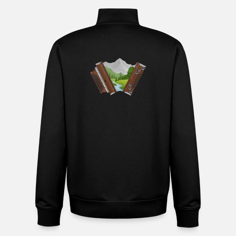 Accordéon de Styrie Gebirgsbach | Ziach ON ! - Sweat zippé unisexe en coton bio Stanley/Stella - noir